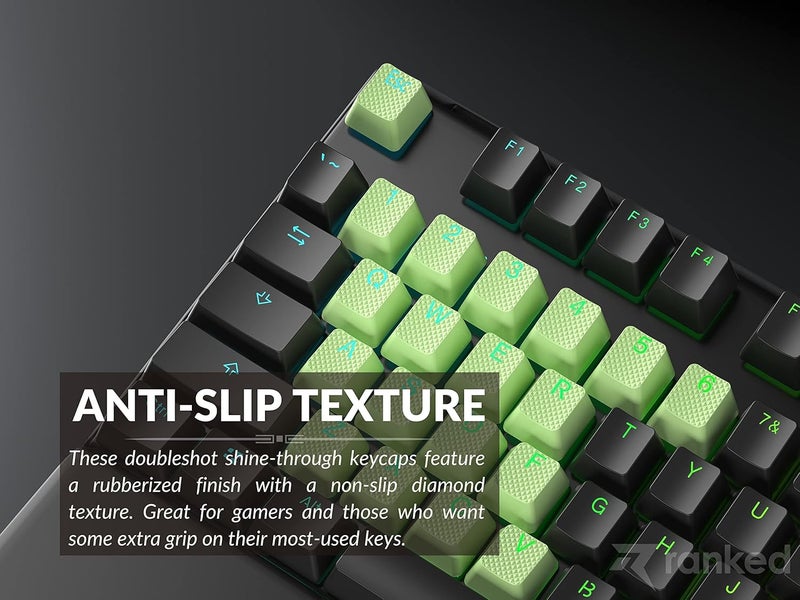Ranked Rubber Keycap Set | Double Shot Translucent | OEM Profile for Mechanical Gaming Keyboard (Pistachio, 23 Keys) - Image 5